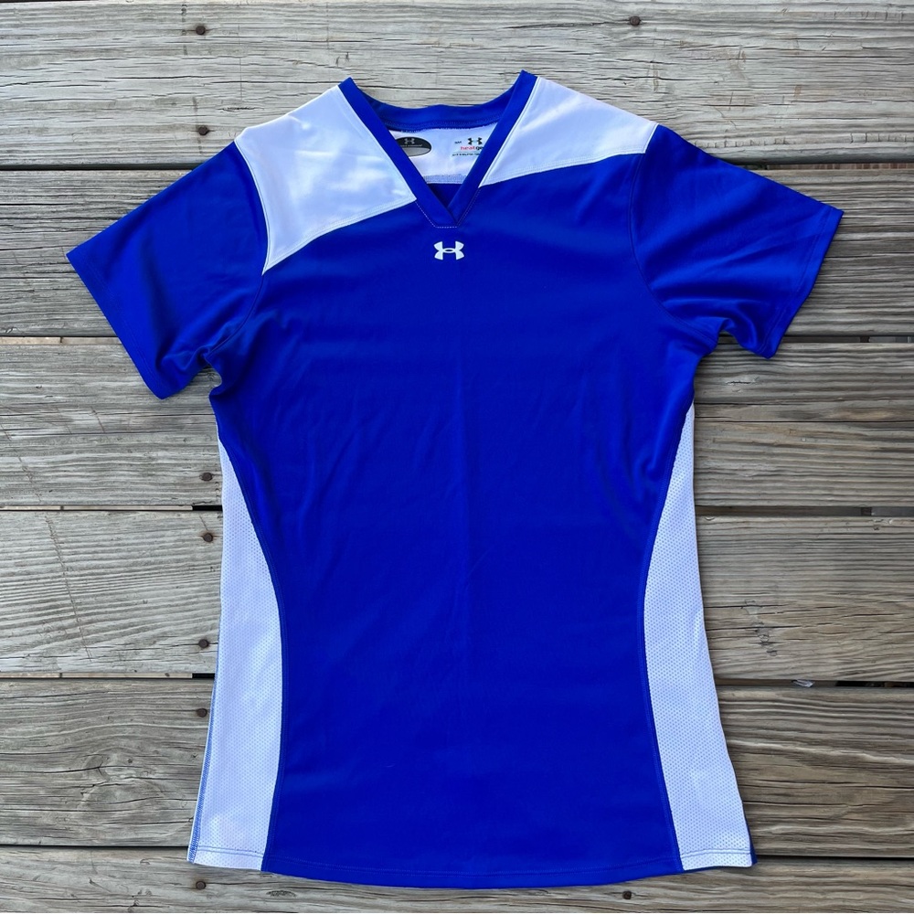 Under Armour Blue and White Athletic Shirt